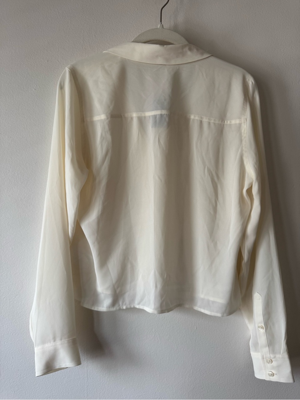 Express Cream Button-Down Long Sleeve Shirt - Picture 7 of 8